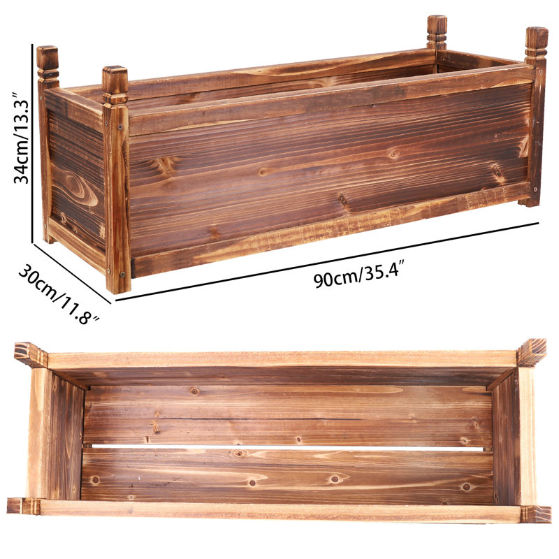 Kley Wood Planter Box, 34cm H x 30cm W x 90cm D