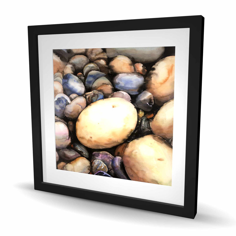 Beach Pebbles | Kitchen Landscapes Framed Matted Print Decor
