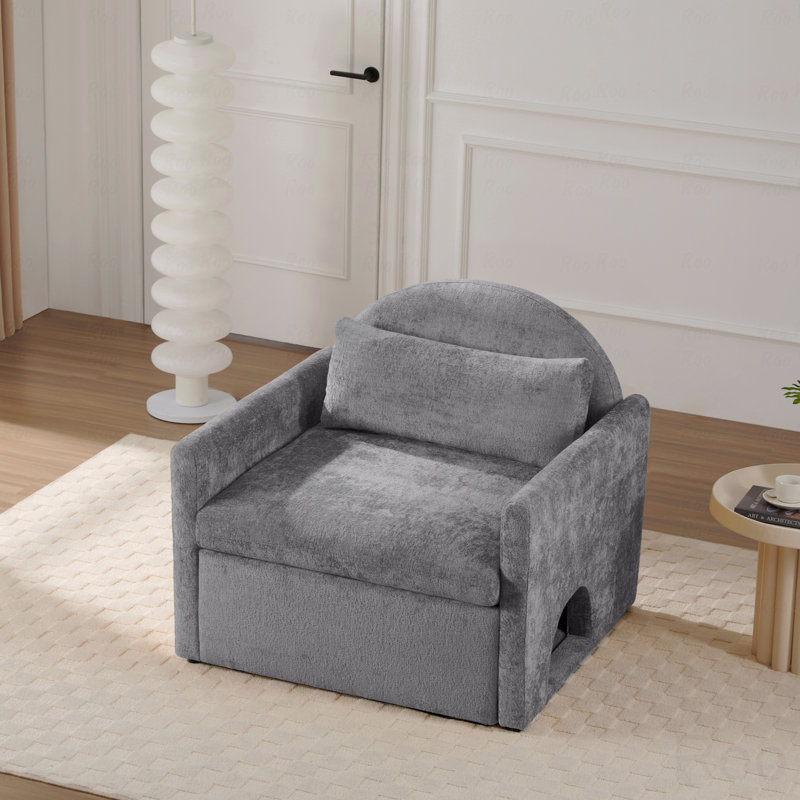 Fauteuil d'appoint simple de style moderne en chenille de style moderne, Gris