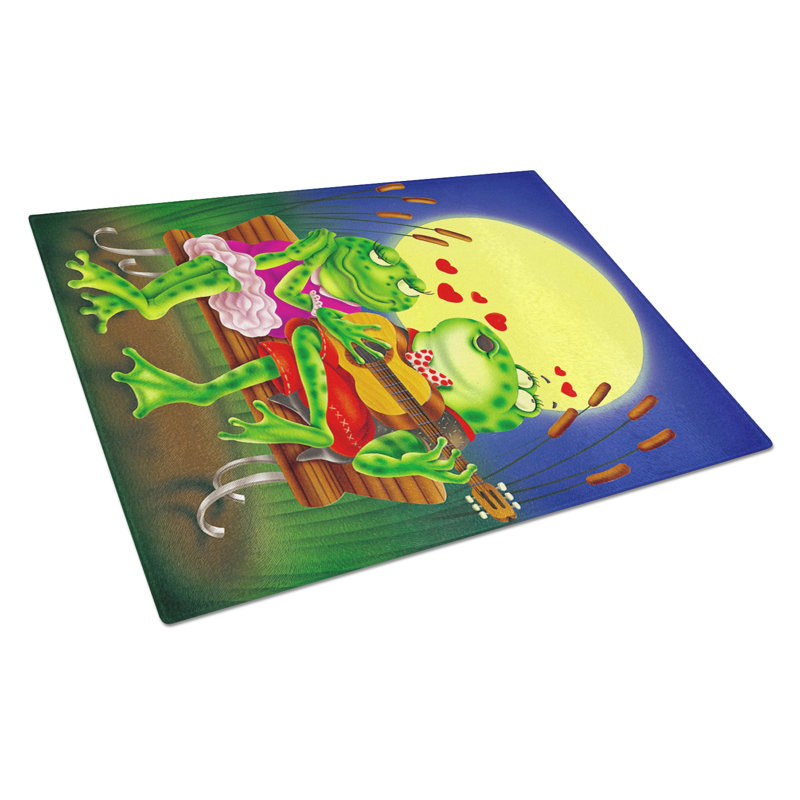 Tempered Glass Frog Love Songs Cutting Board