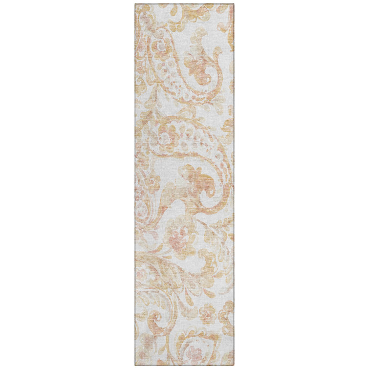 Srija Washable Paisley Indoor / Outdoor Rug