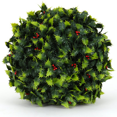 Faux Holly Topiary