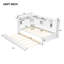 Lit de jour simple en bois avec tablettes de rangement, USB et lit gigogne, blanc