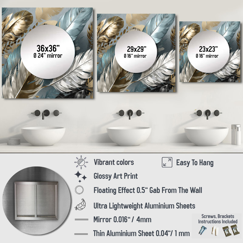 Meleney - Glam Feather, 29 po x 29 po