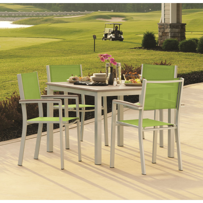 Travira Outdoor Square Dining Table, Tekwood Vintage, Carbon