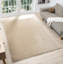 Taeler Washable Modern Living Room Rug Polyester Plain Indoor Area Rug with Low Pile - Anti-Slip Felt Backing SuperSoft Carpet Bedroom-Hallway, Light Beige-1078163316