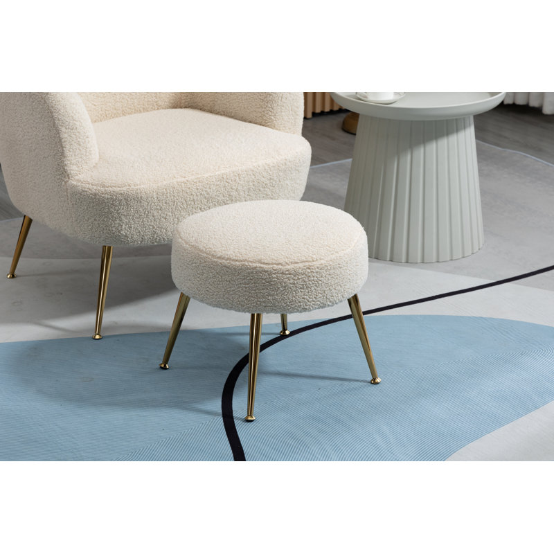 Fauteuil avec repose-pieds 28,75 po, Laine beige
