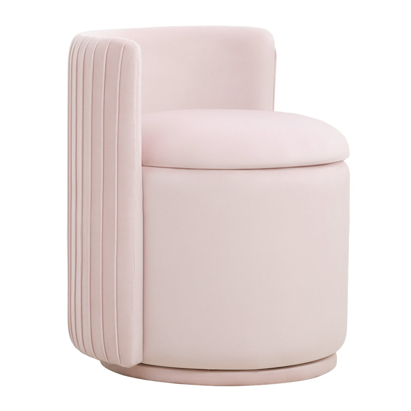 Upholstered Swivel Accent Chair, Pink