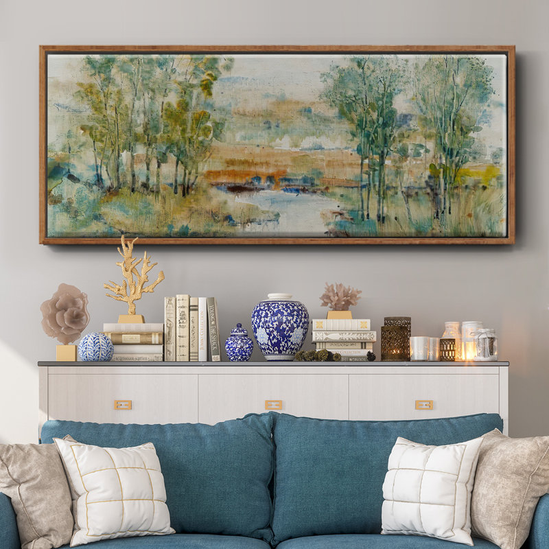 "Trees On The Creek II", reproduction d'art sur toile, H 20 po x l 50 po x P 1,5 po, Noyer