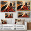 Panthère noire avec femme aimable compagnon - art mural animal de panthère-106090019-106090027