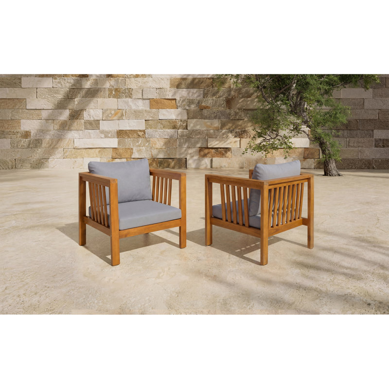 Chaises longues Modern, ensemble en bois d'acacia 2 pièces, patio réglable