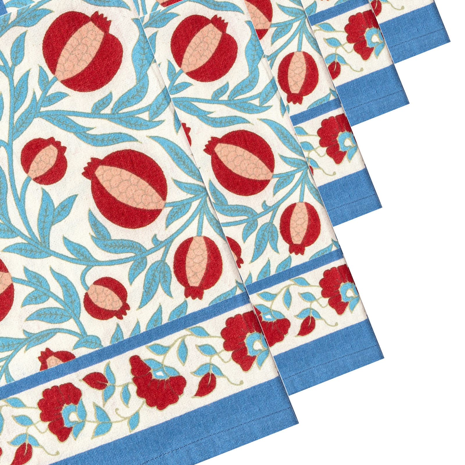 Williston Cotton Napkin, Red/Blue