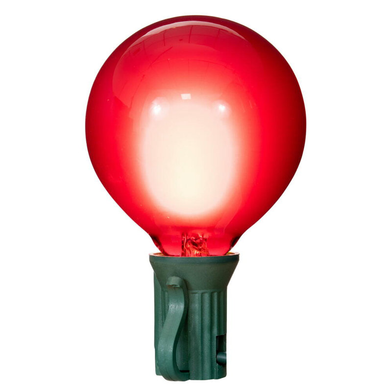 15Lt Red LED Glass G50-E12 Filament End-Connecting Set