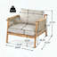 Ensemble de 2 fauteuils club en bois d'acacia avec coussins résistants à l'eau