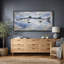 «Long Barracuda Fish on Wooded Weathered Coastal Nautical Wall Decor Extra Large», reproduction d'art sur toile-126313873-126313875