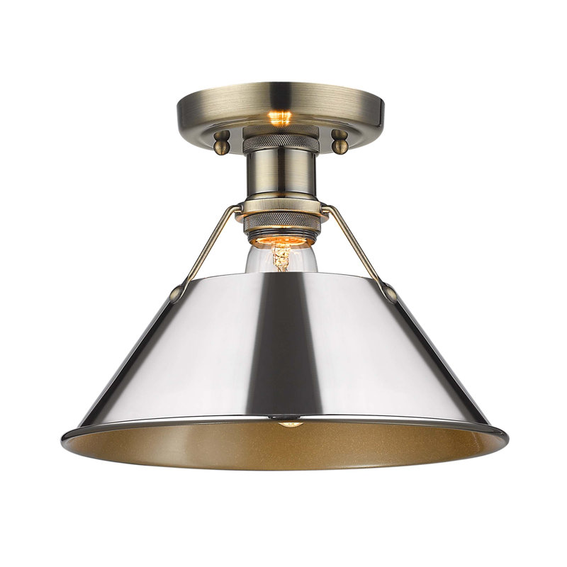 Weatherford Flush Mount, Aged Brass, Chrome