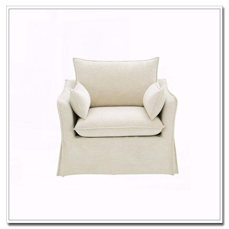 Chaise en lin Shane avec 2 coussins