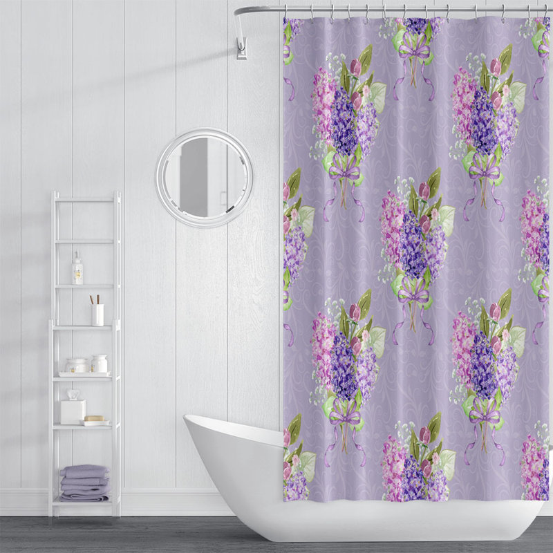 Rideau de douche simple Clairevale, H 83 po x l 70 po, Mauve, rose