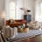 Serpentine Upholstered Swivel Barrel Chair