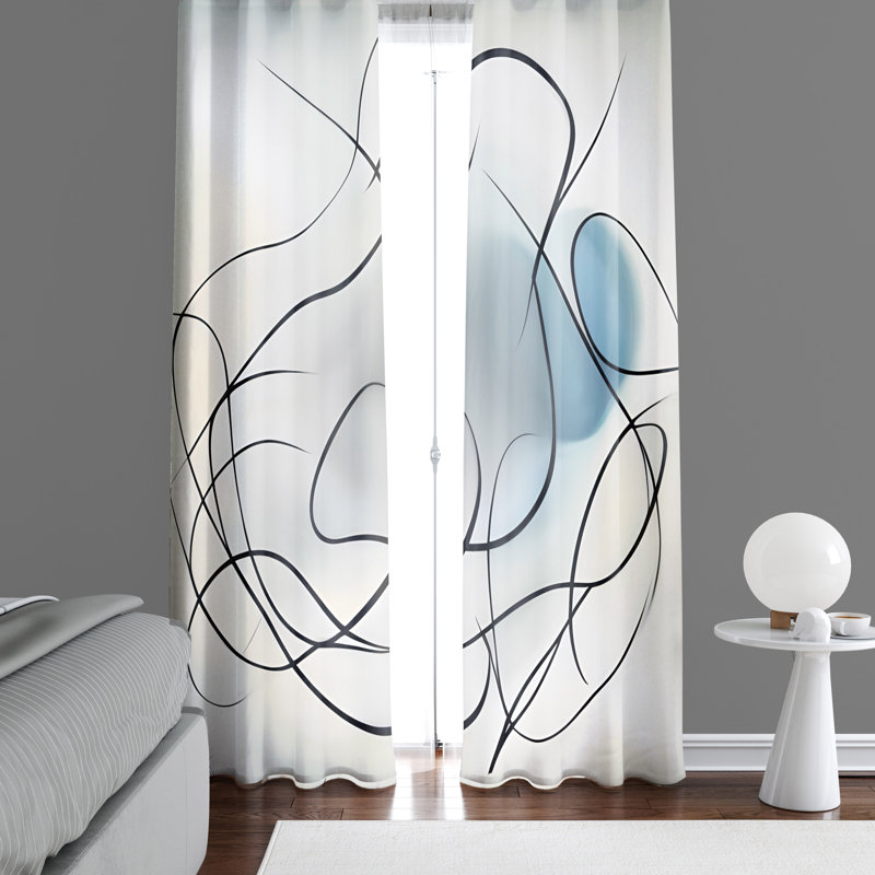 Paire de rideaux semi-transparents en polyester Dayelin, L 40 po x L 52 po