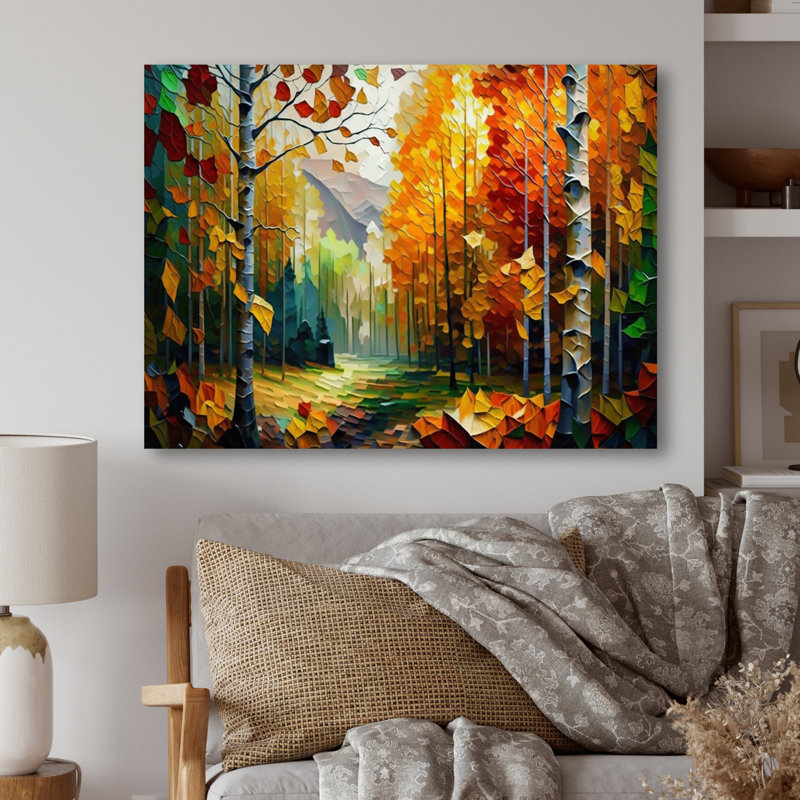 Chemin dans la forêt III - forêt, art mural, Toile tendue, H 16 po x l 32 po x P 1 po