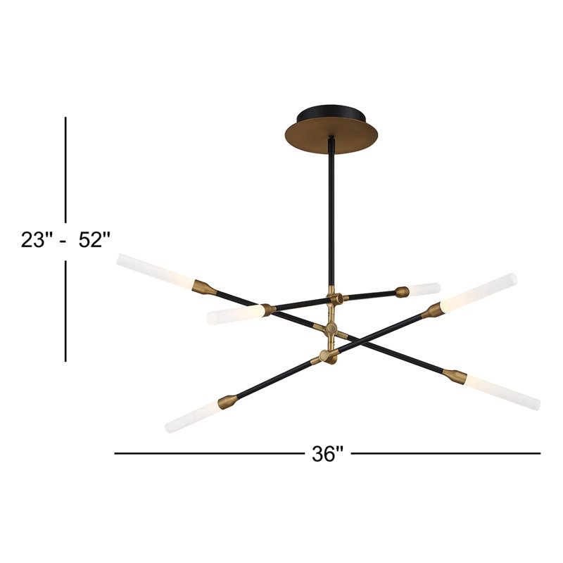 Emory 12-Light Chandelier, Black Aged Brass, 35"H x 36"W x 36"D