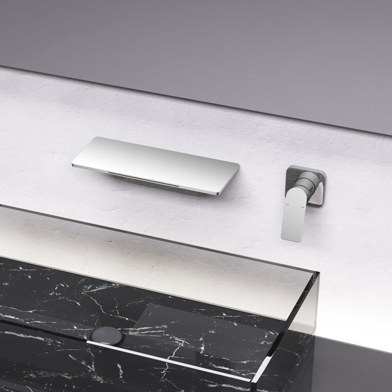 Waterfall Bathroom Sink Faucet, Brushed Nickel