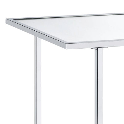 Console moderne avec détails en faux marbre - surface en miroir pour plateau à cadre poli