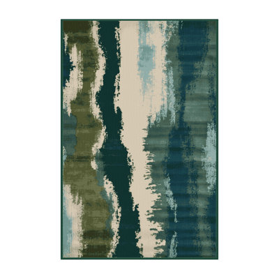 Tapis vert aquarelle lavable à la machine