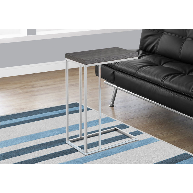 Table d'appoint, Plateau gris / base argentée