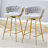Two Sets Of Swivel Bar Stools With Breathable Cotton And Linen Soft Cushions, Electroplated Metal Frames Without Rust, Suitable For Restaurant And Bar Use, As Well As For Casual Seating In Living Room-1893619858