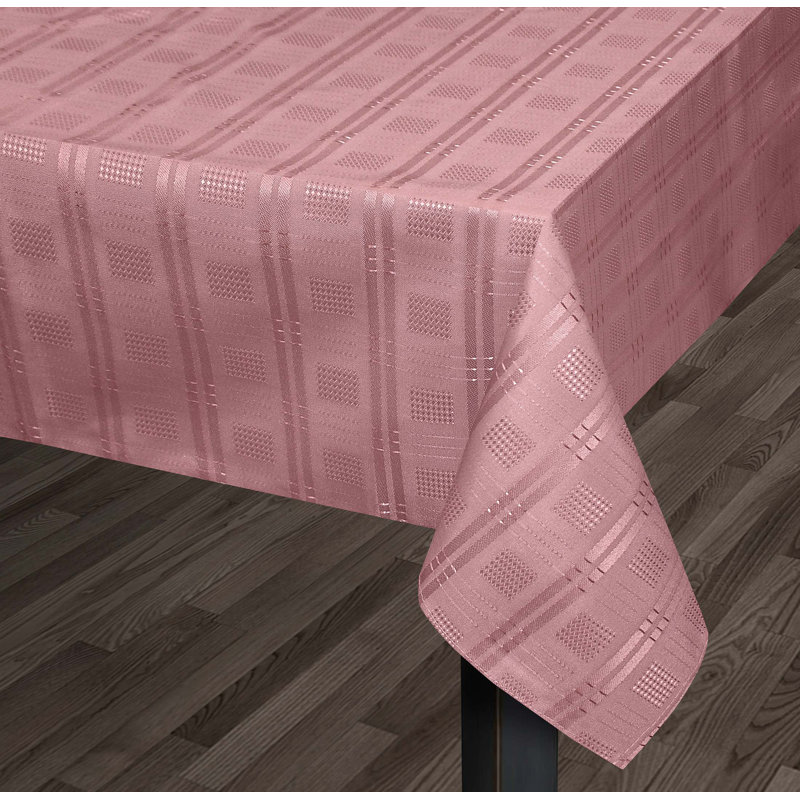 Orlinda Modern Jacquard Hampton Tablecloth Collection, 2cm W x 130cm L, Blush