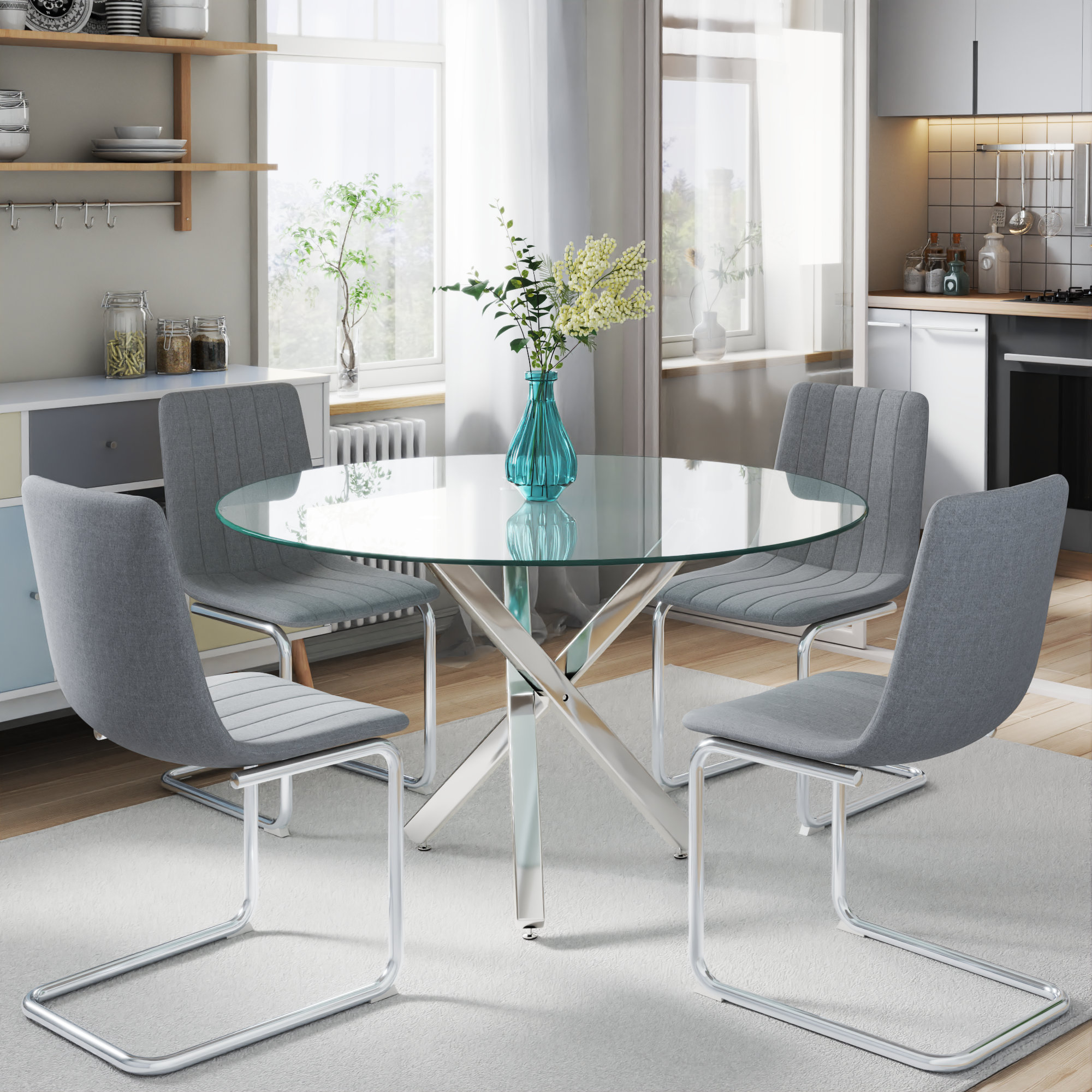 Ivy Bronx 5 - Piece Round Pedestal Dining Set - Wayfair Canada