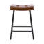 Ensemble de trois chaises de bar de 23 po en similicuir brun et noir