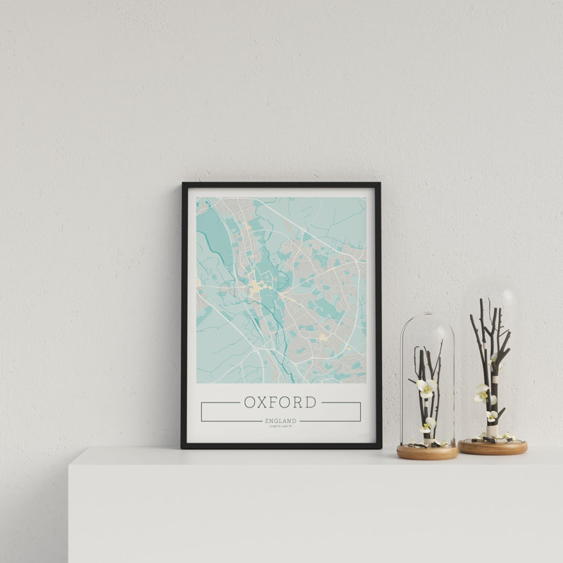 City Location Ordnance Map Blue Oxford by Vouvart - Single Picture Frame Print