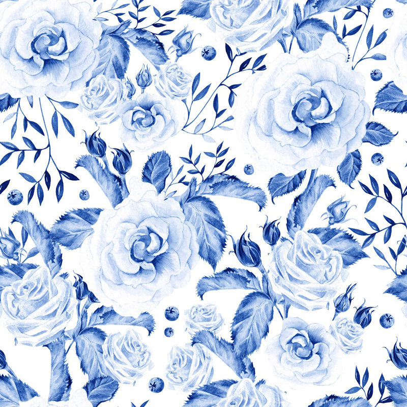 Peel & Stick Floral Wall Mural, 8.33' W x 8.33' L