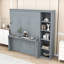Lit escamotable en bois avec tablettes de rangement et bureau-2036453785-2036453788