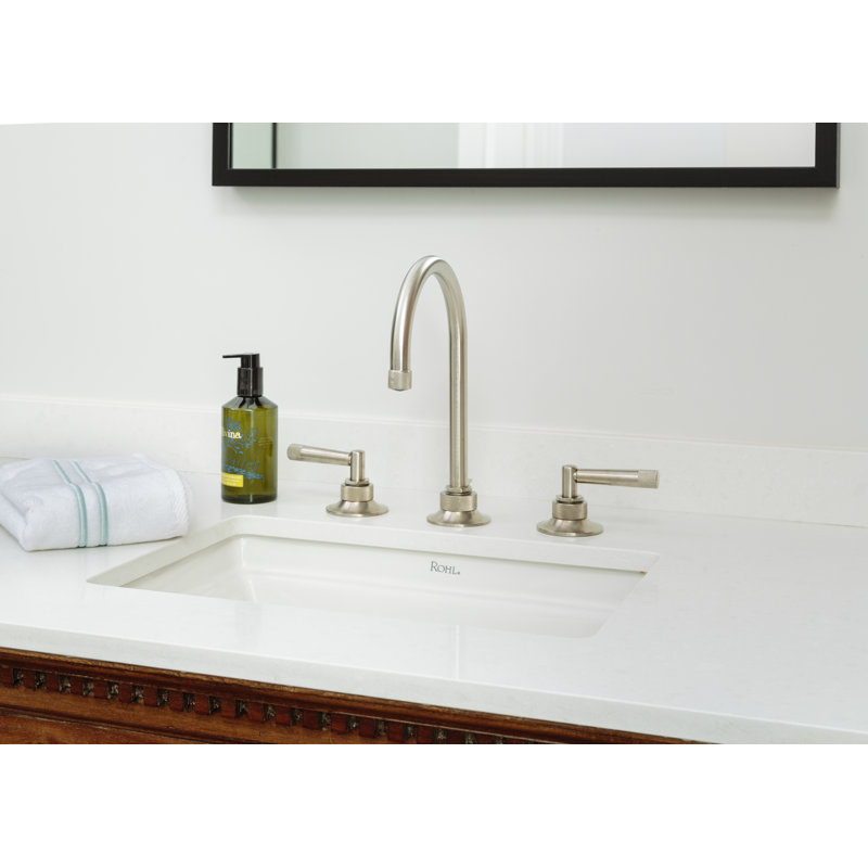 Graceline® Widespread Bathroom Faucet with Drain Assembly, Polished Nickel, Lever
