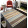 Tapis rayé bleu / gris Nolasco