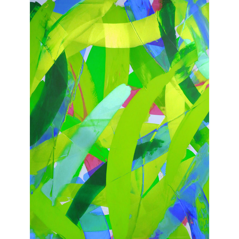 «Blue Lime Soiree» par Drew Gaffney - peinture encadrée, H 21,25 po x l 17,25 po