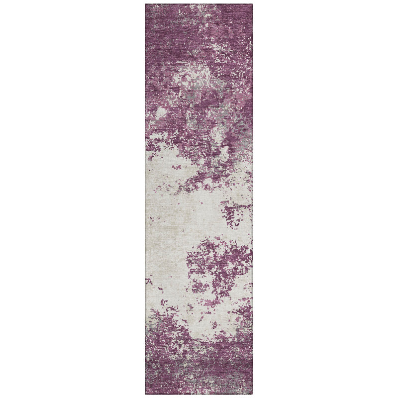 Aera Purple Washable Indoor-Outdoor Rug - , 2'3" x 7'6"