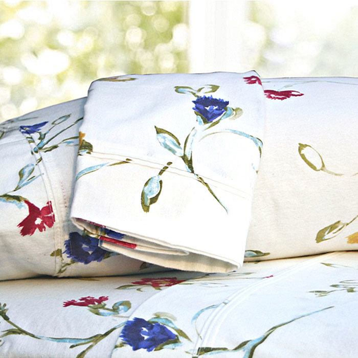Floral Flannel Floral Sheet Set, King