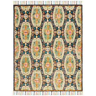 Ferrera Jahiem Hand-Knotted Wool Charcoal Area Rug