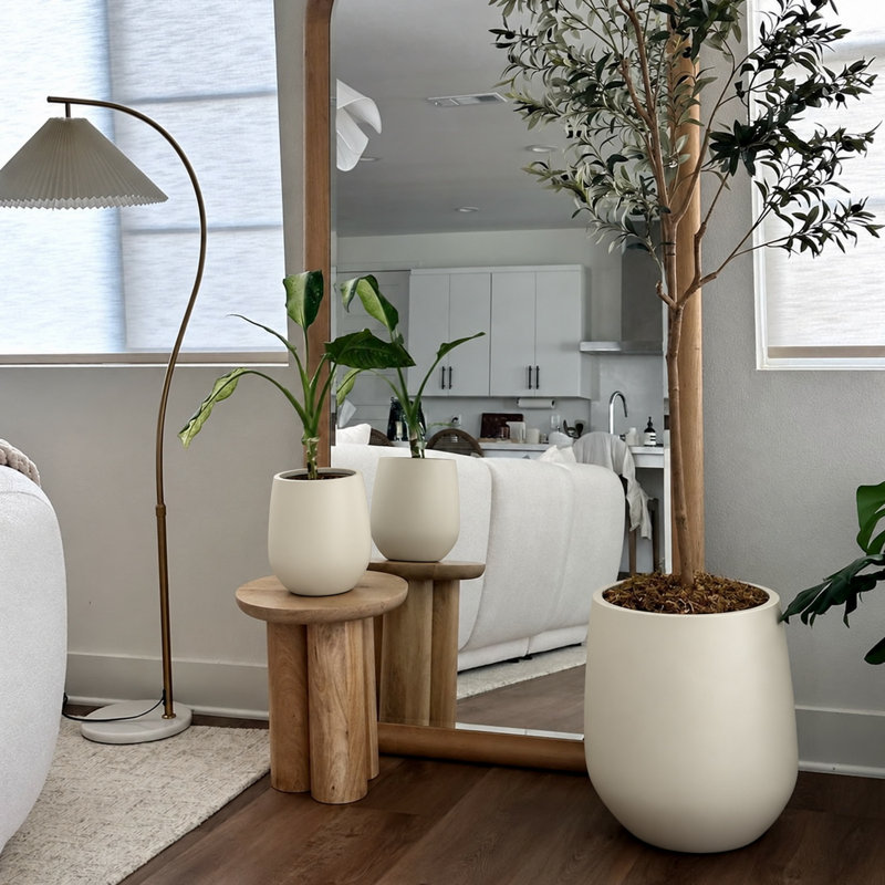 Pot de fleurs Dorlis Fiberstone, H 12 po x l 11 po x P 11 po, Lin lin