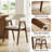 Mid-Century Modern Upholstered Dining Armchair, Fabric Seat & Back, Solid Wood Frame Dining Chair-1010894224