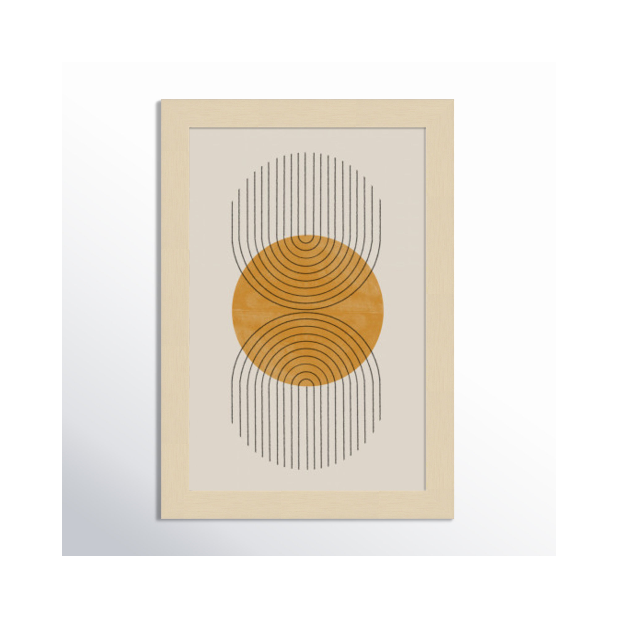 Perfect Point Yellow by The MIUUS STUDIO, 13" H x 9" W x 1" D, Brown Framed