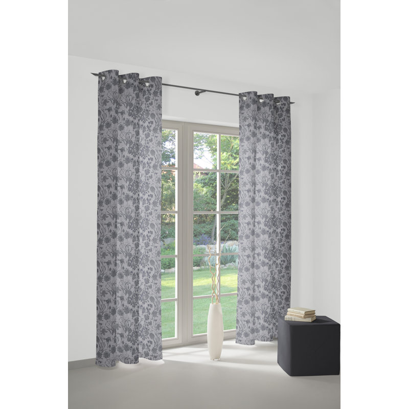 Micheal Eyelet Blackout Single Curtain, 145cm Width x 145cm Drop, Black
