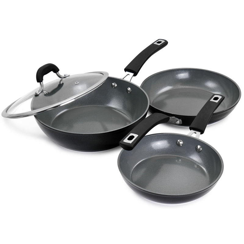 Kenmore 12-Piece Black Aluminum Nonstick Cookware Set