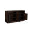 Buffet Dely, 4 portes d'armoire avec 2 tablettes ouvertes, brun foncé, 60 po