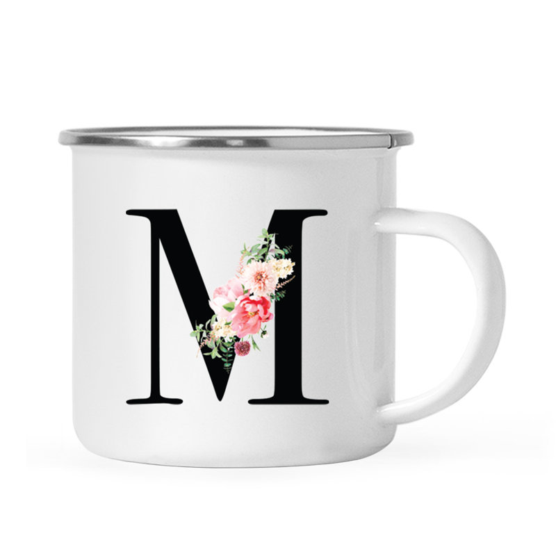 Handmade Stainless Steel Porcelain Camping Mug Teacup and Saucer, M